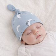 Caciulita bleu cu imprimeu tip fes piticot pentru bebelusi addta253-6-c1