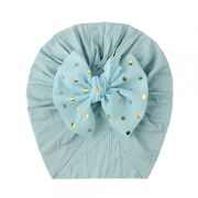 Caciulita bleu tip turban cu fundita din tulle aplicata mbx-21005-2-cd