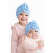 Caciulita bleu tip turban cu perlute aplicate in fata mbmz046-3-ct7