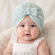 Caciulita bleu tip turban cu trei fundite mbx-21021-6