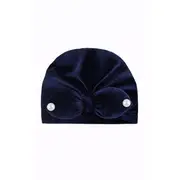Caciulita bleumarin tip turban din catifea cu perlute mdx-19088-3