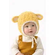 Caciulita galben mustar pentru bebelusi cu urechiuse - happy mdht2023-21-2-ca5