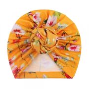 Caciulita galbena tip turban cu imprimeu viu colorat mbx-20151-2