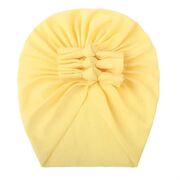 Caciulita galbena tip turban cu trei fundite mbx-21021-3