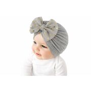 Caciulita gri tip turban cu fundita din tulle aplicata mbx-21005-3-cd