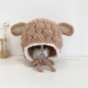 Caciulita maro pentru bebelusi cu urechiuse - happy mdht2023-21-3-ca5