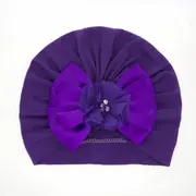 Caciulita mov tip turban cu funda din satin aplicata in fata mdmz048-5-ct5