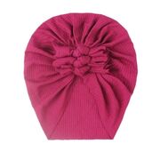 Caciulita roz ciclamen tip turban cu trei fundite mbx-21021-5