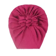 Caciulita roz ciclamen tip turban cu trei fundite mbx-21021-5