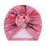 Caciulita roz tip turban cu imprimeu viu colorat mbx-20151-3