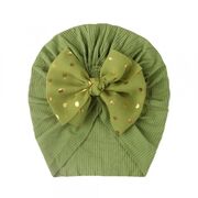 Caciulita verde tip turban cu fundita din tulle aplicata mbx-21005-5-cd