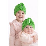 Caciulita verde tip turban cu perlute aplicate in fata mbmz046-2-ct7