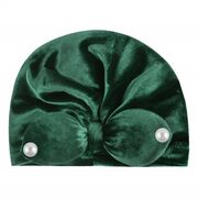 Caciulita verde tip turban din catifea cu perlute mdx-19088-2