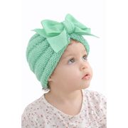 Caciulita vernil crosetata tip turban cu fundita aplicata in fata lix-22099-3-sa1