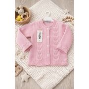 Cardigan roz tricotat modify pentru bebeluși bp3236-1