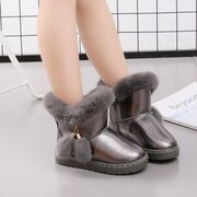 Cizme gri sidefat imblanite cu ciucurei li002a-3-ac