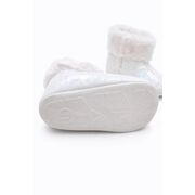 Cizmulite bebelusi albe cu blanita, interior calduros, talpa moale trpb0002