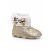 Cizmulite bebelusi aurii cu blanita, interior calduros, talpa moale trpb0003