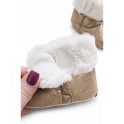 Cizmulite bebelusi maro sidefat cu blanita, interior calduros, talpa moale trpb0004