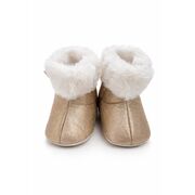 Cizmulite bebelusi maro sidefat cu blanita, interior calduros, talpa moale trpb0004