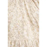 Rochita pentru bebelusi cu imprimeu floral delicat si guler rotund, crem tram0015