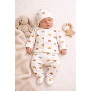 Set 3 piese zlev pentru nou-născut 0–3 luni cu inimă bka5032