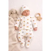 Set 3 piese zlev pentru nou-născut 0&ndash;3 luni cu inimă bka5032