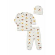 Set 3 piese zlev pentru nou-născut 0–3 luni cu inimă bka5032