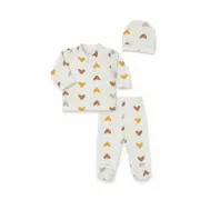Set 3 piese zlev pentru nou-născut 0&ndash;3 luni cu inimă bka5032