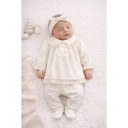 Set de 3 piese cu guler din dantelă baby aura 0–3 luni b2516