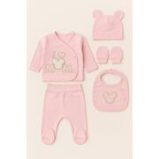 Set serde bebeluși nou-născut 0–3 luni, 5 piese cu imprimarea „i love mom” - roz bpe2051