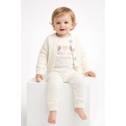Set tricotat bebelusi 3 piese, cardigan + bluza + pantaloni trpb0007