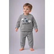 Set bebeluși baby go cu imprimare avion &ndash; bumbac confortabil bg3758-1