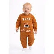 Costum bebe bumbac 2 piese bluza si pantaloni model leu cute trpb0098