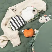 Jucarie senzoriala carticica de plus Done by Deer Tiny Farm Colour Mix