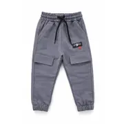 Pantaloni copii trening din bumbac cu snur si buzunare laterale trpb0117