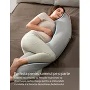 Perna gravide Momcozy Jersey Fabric Light Grey