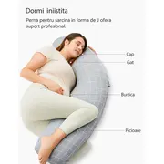 Perna gravide Momcozy Jersey Fabric Light Grey
