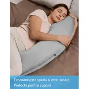 Perna gravide Momcozy Jersey Fabric Light Grey