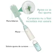 Set curatare biberoane Momcozy cu spuma 360 Push-Press Green