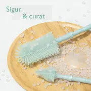 Set curatare biberoane Momcozy cu spuma 360 Push-Press Green