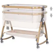 Patut co-sleeper Chipolino Charisma cu laterala culisanta cashmere wood HUBKOSCA0264CA