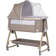 Patut co-sleeper Chipolino Charisma cu laterala culisanta latte wood HUBKOSCA0263LA