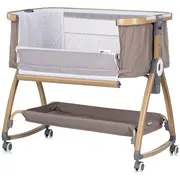 Patut co-sleeper Chipolino Charisma cu laterala culisanta latte wood HUBKOSCA0263LA
