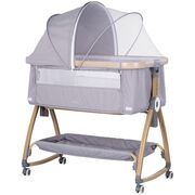 Patut co-sleeper Chipolino Charisma cu laterala culisanta platinum wood HUBKOSCA0262PL
