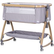 Patut co-sleeper Chipolino Charisma cu laterala culisanta platinum wood HUBKOSCA0262PL
