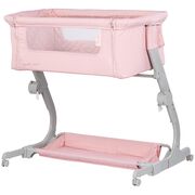 Patut co-sleeper Chipolino Eleganza cu laterala culisanta pink marshmallow HUBKOSEL0254PM