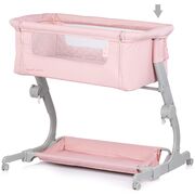Patut co-sleeper Chipolino Eleganza cu laterala culisanta pink marshmallow HUBKOSEL0254PM