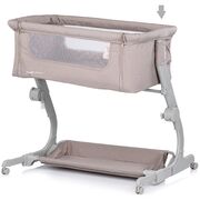 Patut co-sleeper Chipolino Eleganza cu laterala culisanta tiramisu HUBKOSEL0252TR