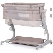 Patut co-sleeper Chipolino Eleganza cu laterala culisanta tiramisu HUBKOSEL0252TR